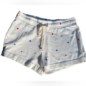 Alternative Apparel White Shorts Red, Blue & Silver Stars Athletic Lounge Sz Med